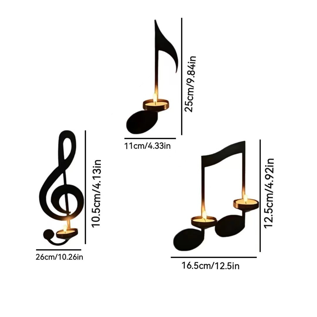 Music Note Candlestick - Wall Decoration - Wrought Iron Candlestick - Wall Decoration - Candle Holder
