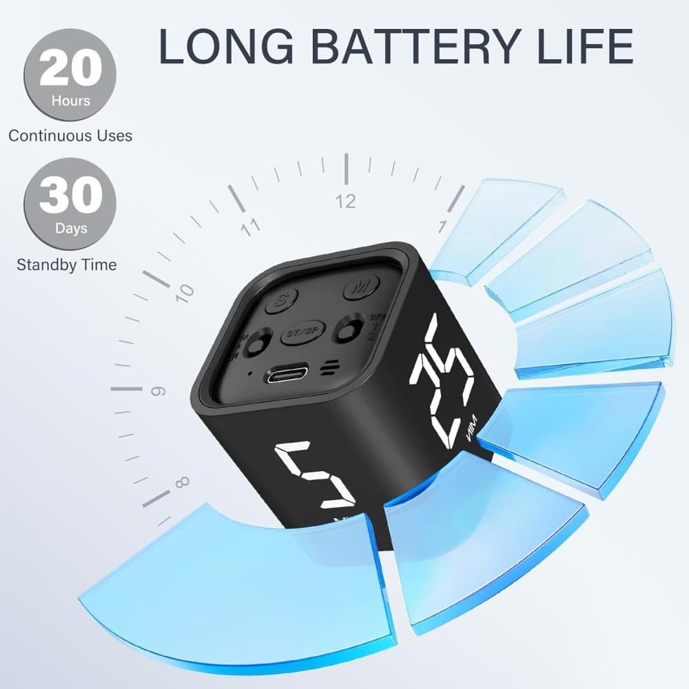 Pomodoro Timer 25/5/10 Min Desk Timer Vibration Volume Adjustable Productivity Clock