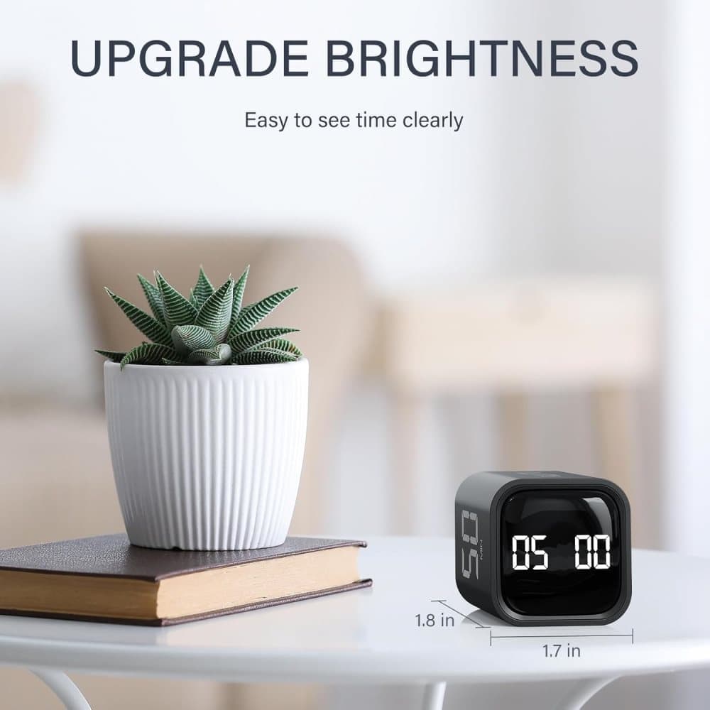 Pomodoro Timer 25/5/10 Min Desk Timer Vibration Volume Adjustable Productivity Clock