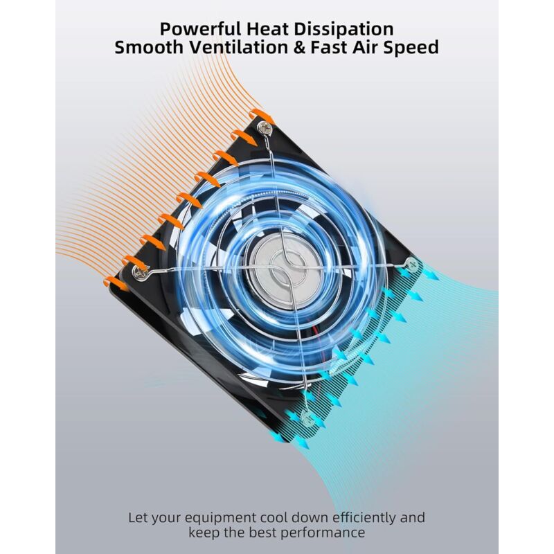 120mm 12V PC Case Fan - Adjustable Wind Speed, AC 220V - 240V Fan, 2750RPM, Laptop PC Fan for TV, Radio, Router