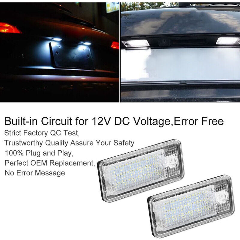 2pcs Car LED Number HOP-LPL0114 License Plate Lamp Bulb Kit for Audi A3 S3 A4 S4 B6 B7 A6 C6 S6