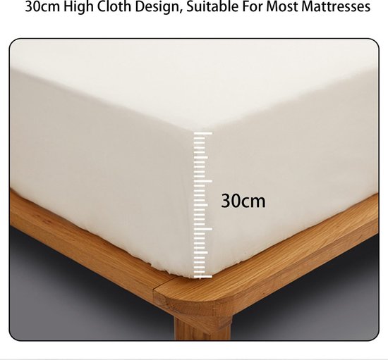 Mattress protector - Mattress cover - Elastic band - Washable - Elastic fit Mattress protector - For small double to king-size beds (White, 198x203cm)