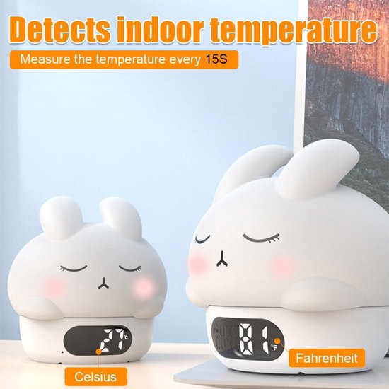 Children's night light - table lamp for bedroom - cute rabbit shape - cartoon bedside lamp - baby night light (blue)