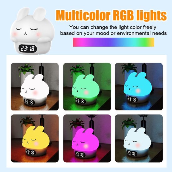 Children's night light - table lamp for bedroom - cute rabbit shape - cartoon bedside lamp - baby night light (blue)