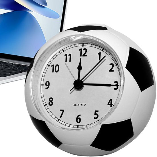 Football Alarm Clock - Silent Non-Ticking Desk Clock | Kids Bedside Clock | Cute football design, easy-to-read analog display, perfect for kids' bedrooms, great birthday gift for boys and girls - White