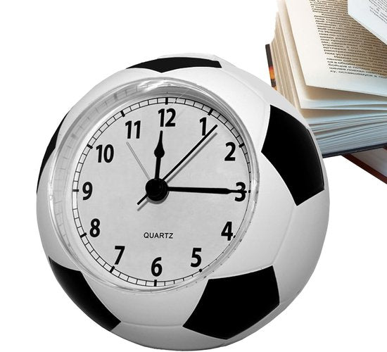 Football Alarm Clock - Silent Non-Ticking Desk Clock | Kids Bedside Clock | Cute football design, easy-to-read analog display, perfect for kids' bedrooms, great birthday gift for boys and girls - White