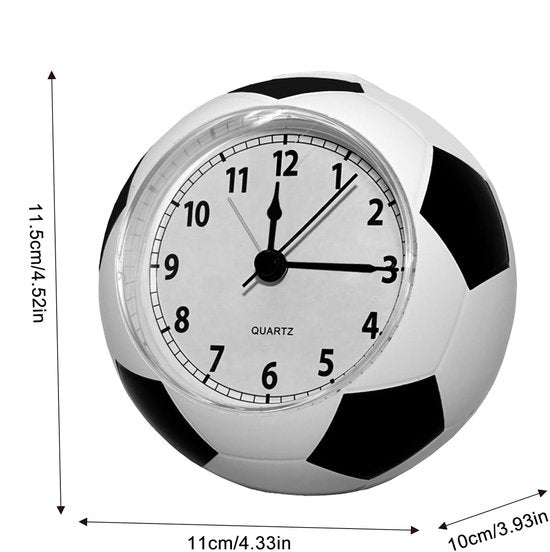 Football Alarm Clock - Silent Non-Ticking Desk Clock | Kids Bedside Clock | Cute football design, easy-to-read analog display, perfect for kids' bedrooms, great birthday gift for boys and girls - White