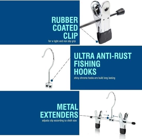 Hanger Clips - 20 pieces - Sock Clips - Clothing Clips & Towel Clips