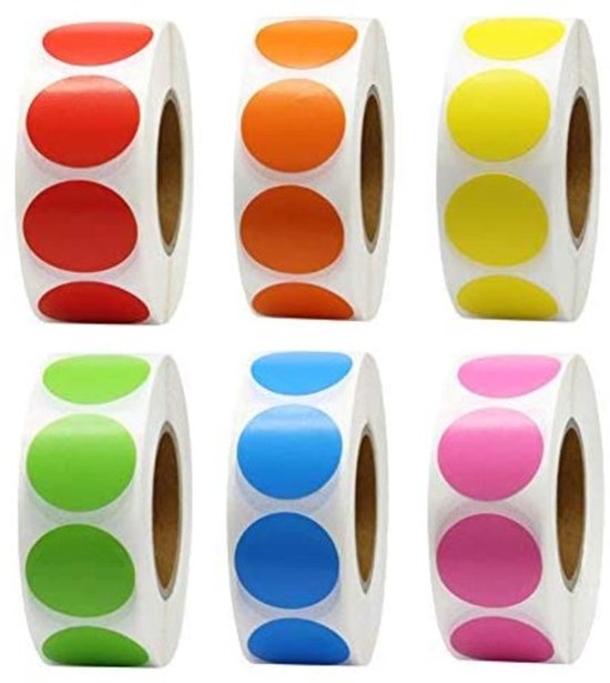 Color Marker Stickers - Round Stickers - DIY Graffiti Envelope Stamps - 500 Sheets/Roll