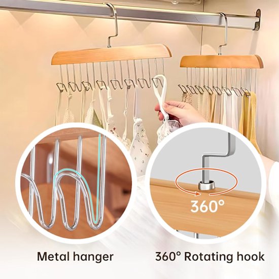Non-slip hangers for coats, underwear, sweaters and vests - including 8 hooks (pack of 2)
