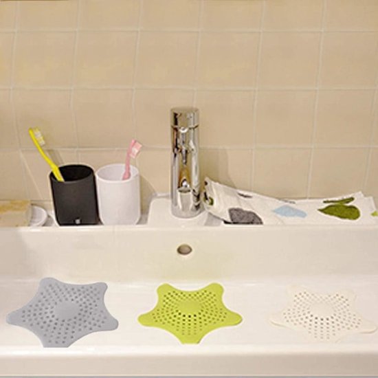 Filter 5-pack - Silicone hair filter for bathtub drain - Drain cover with strong suction cup - Anti-clogging sink strainer