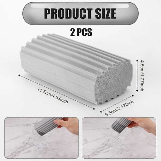 Dust Removal Sponges - Double-Sided Sponges for Wet Cleaning - Dust Removal Cloths - Reusable Sponges for Wet Cleaning - 2-Pack