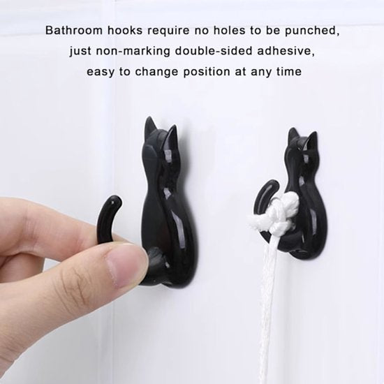 Traceless Self-Adhesive Hooks - Self-Adhesive Wardrobe Hooks - Wall Stickers - 12 Pieces - Bedroom - Behind the Door - Keychain