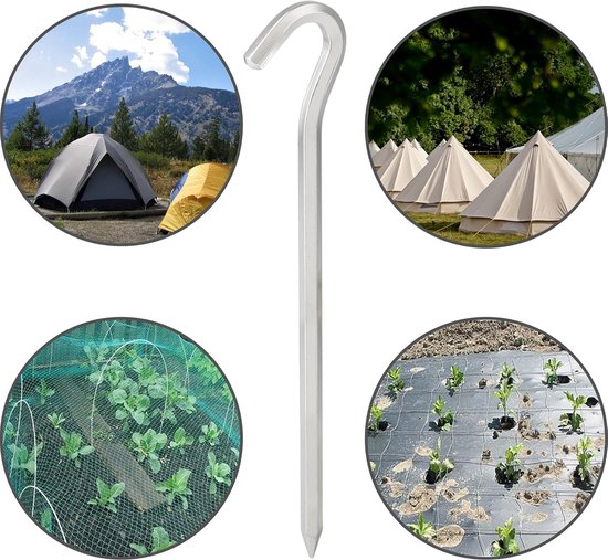 Tent peg - 8 cm / 7 inch - Metal aluminum awning peg - Camping peg Tent anchor - Silver