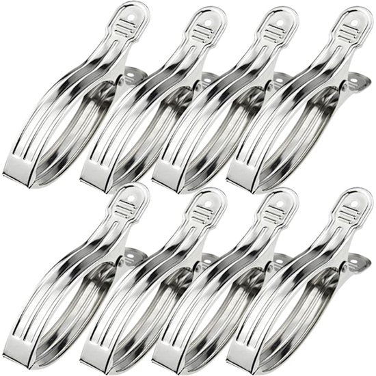 Clothes pegs - Open windproof clips - Clothes pegs - Sock racks - Quilt drying clips - 8 pieces