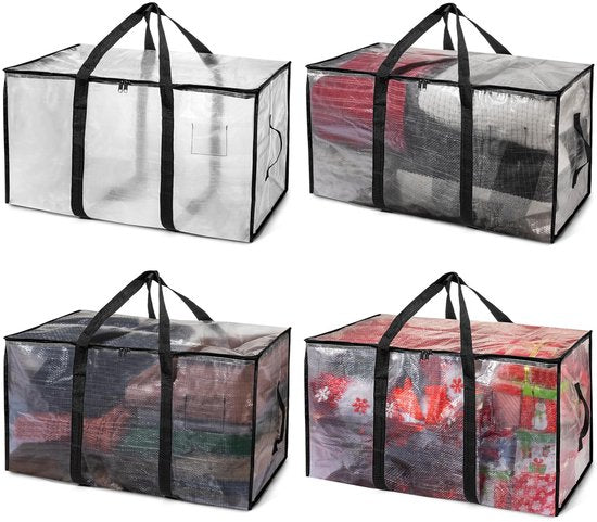 Large Moving Boxes &amp; Storage Bags - Extra Large Moving Boxes with Backpack Straps, Zippers &amp; Handles - Sturdy &amp; Durable for Student Rooms - 4-Pack