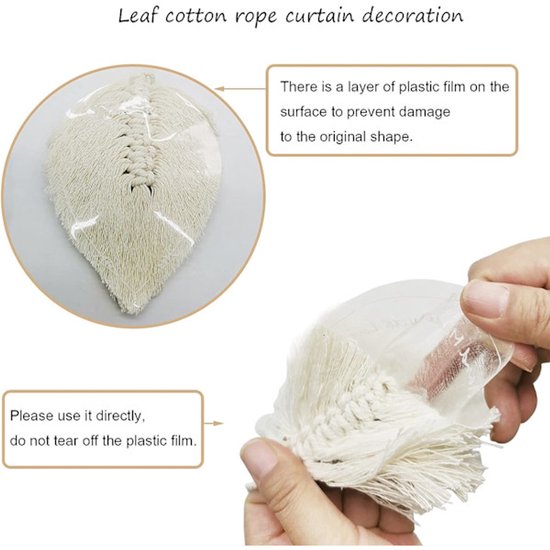 Curtain hooks - 2 sets of hand-woven curtains - curtain cords and curtain leaves