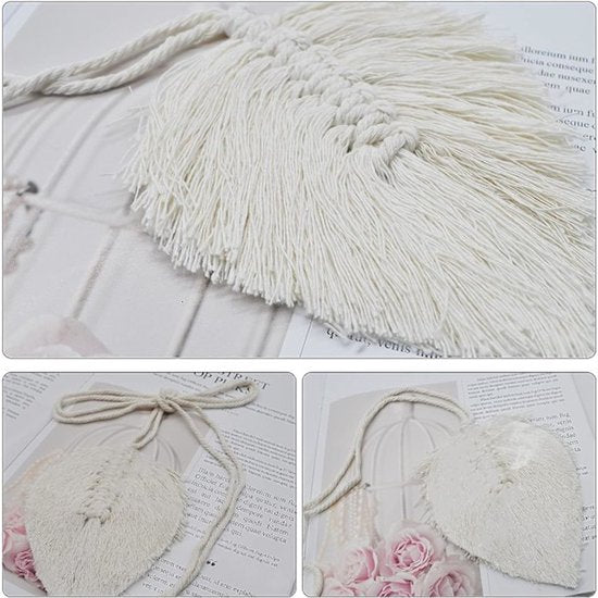 Curtain hooks - 2 sets of hand-woven curtains - curtain cords and curtain leaves