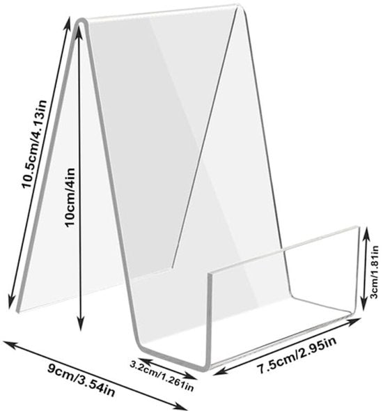 Transparent bookcase - Acrylic display rack - for books, photos, brochures - Set of 12