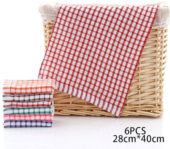 Tea towels - Cotton kitchen towels - Absorbent clean - Tea towels - Kitchen - 6-pack