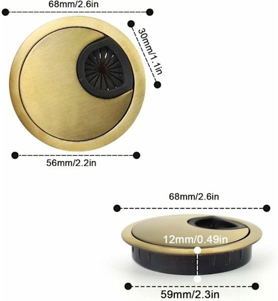 Desk Cable Hole Cover - Wireless Computer Cable Box - Cable Hole Cover - Furniture Accessories Round Cable Hole Cover - Decorative Ring