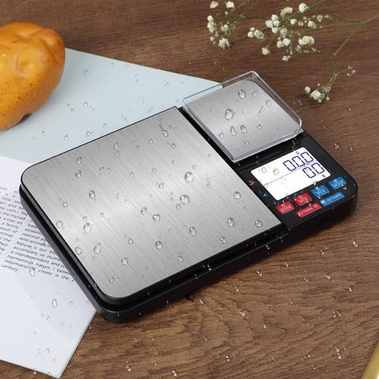 Digital kitchen scale - with dual weighing plates 5 kg/1 g and 500 g/0.01 g - small grams