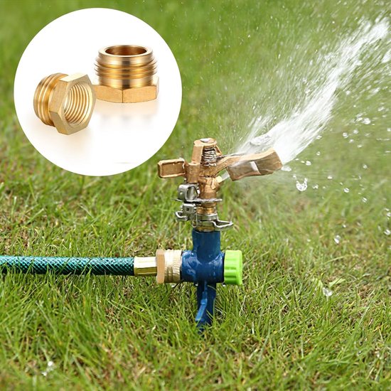 2-Pack - G 1/2" BSP Female to GHT 3/4 Male Hose Connector - Brass Garden Hose Connector - Threaded Pipe Connector - Hose Connector, Water Hose Connector, Garden Hose Connector