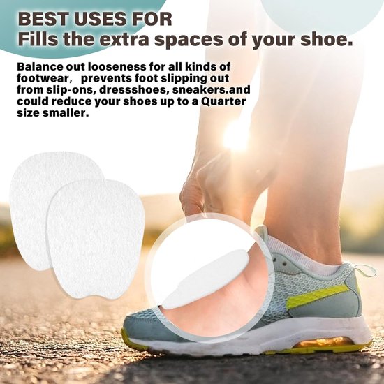 Felt sole - 5 pairs of felt tongue pads - Soft, adhesive tongue pads - Non-slip tongue pads - Tongue pads - Large - White