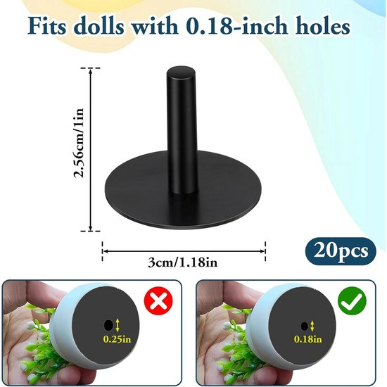 20-Piece Rubber Duck Holder - Black Car Duck Holder - Car with Self-Adhesive Duck Pads for Dashboard Display Duck Accessories (Rubber Duck Not Included)