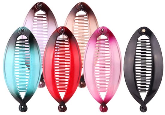 6 pieces banana hair clips - women's resin fishtail clips - comb hair accessories - fish clips - hair accessories - women