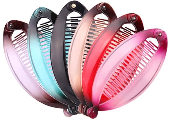 6 pieces banana hair clips - women's resin fishtail clips - comb hair accessories - fish clips - hair accessories - women