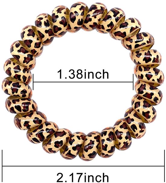 9-pack hair ties - Braided hair ties - Curly hair ties - Hair ties that can be worn as bracelets - Very elastic - Lightweight - Leopard print hair ties for phone cords