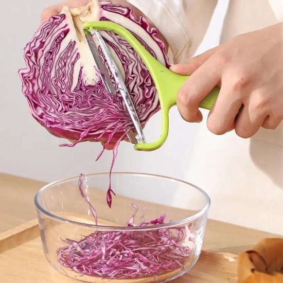 Green vegetable grater - vegetable cutter cabbage grater - stainless steel fruit and vegetable peeler cabbage grater - kitchen essential family restaurant 18*12cm