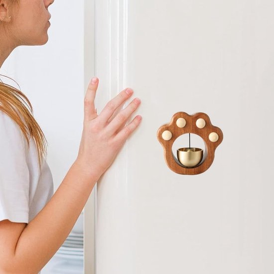 Wind chime - Magnetic wind chime - Wooden doorbell - Wooden shop bell - For opening doors (Cat)