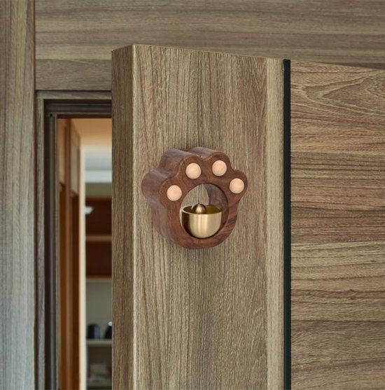 Wind chime - Magnetic wind chime - Wooden doorbell - Wooden shop bell - For opening doors (Cat)
