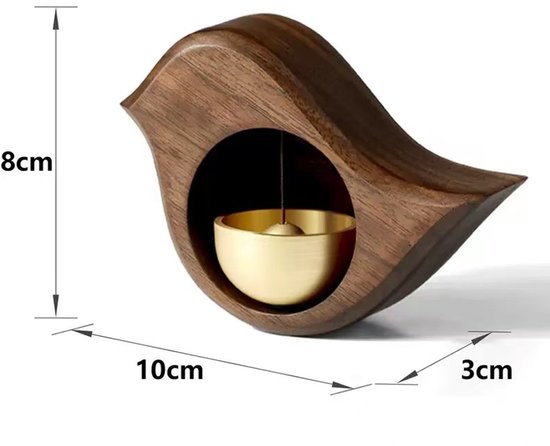 Wind chime - Magnetic wind chime - Wooden doorbell - Wooden shop bell - For opening doors (Bird)