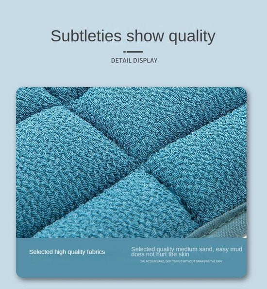 Two-Piece Bath Towel Set – Deep Cleansing Back Towel – Scrub Washcloth for Shower – Suitable for Men and Women (Blue)