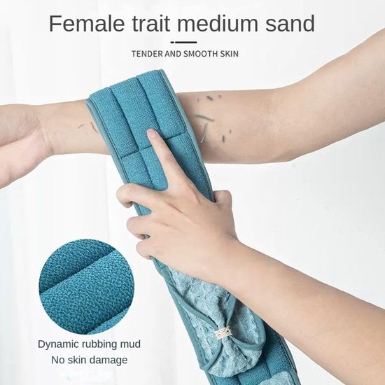 Two-Piece Bath Towel Set – Back Cleanser for Deep Skin Cleansing – Scrub Washcloth for Shower – Suitable for Men and Women (Brown)