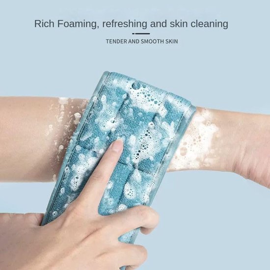 Two-Piece Bath Towel Set – Back Cleanser for Deep Skin Cleansing – Scrub Washcloth for Shower – Suitable for Men and Women (Brown)