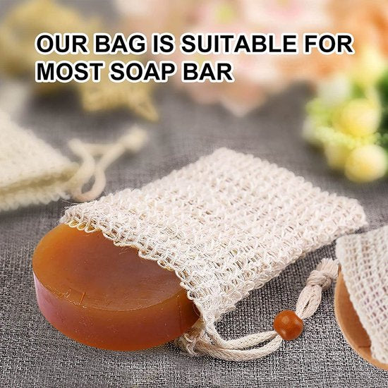 8-Piece Soap Storage Bag - Soap Bag Set - Exfoliating Mesh Soap Bags - Foaming & Fast-Drying In-Shower Soap Holders - Soap Leftover Holder