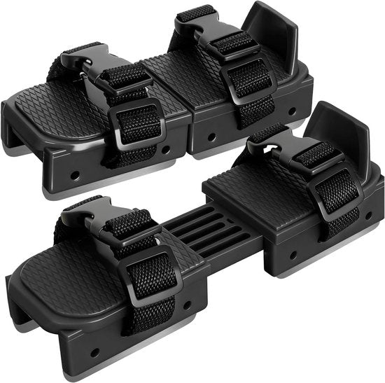 Adjustable Kids' Skates - Double Blade for Stability - With Straps & Shoe Size 16-21 - Black