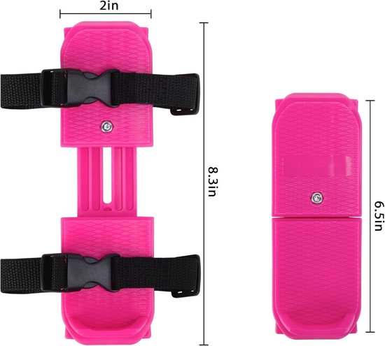 Adjustable Kids' Skates - Double Blade for Stability - With Straps & Shoe Size 16-21 - Pink