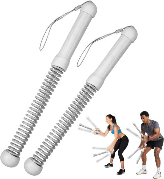 2-Pack Cordless Battle Ropes - Battle Rope - Fitness Rope - Soft Grip - For Home Gym & HIIT - Portable Arm and Core Trainer - Gray