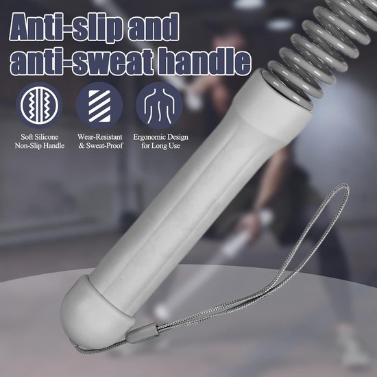 2-Pack Cordless Battle Ropes - Battle Rope - Fitness Rope - Soft Grip - For Home Gym & HIIT - Portable Arm and Core Trainer - Gray