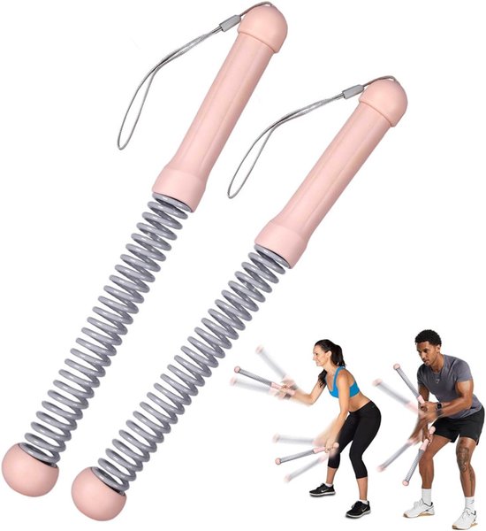 2-Pack Cordless Battle Ropes - Battle Rope - Fitness Rope - Soft Grip - For Home Gym & HIIT - Portable Arm and Core Trainer - Pink