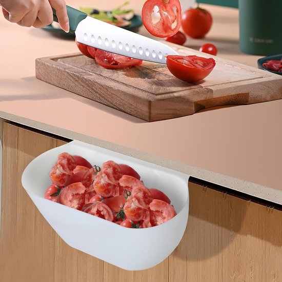 Wall-Mounted Waste Bins - Pack of 2 - Kitchen Waste Bins, Hanging Bins, Kitchen Waste Bins - Hanging Storage Boxes - White and Blue