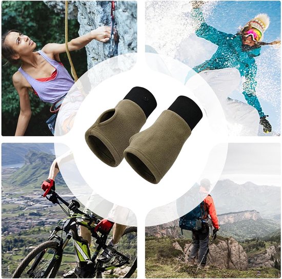 Gloves - Half-finger gloves - Warm winter gloves - Suitable for commuting, office work and driving - Green