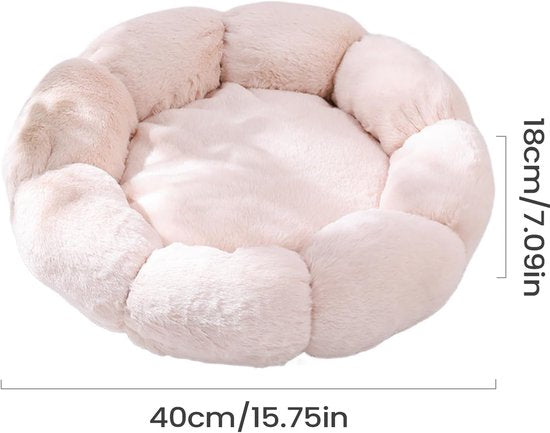 Cat basket - Warm basket for autumn/winter - Round cat basket - Dog mat - Dog basket - Cat basket for home - Pet basket - Pink - 50 cm