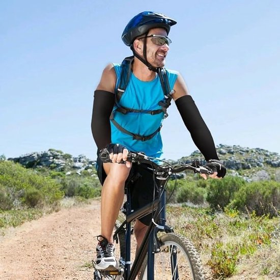 Cuffs - 2 pieces - sun protection cuffs - arm protectors - UV protection - black and white