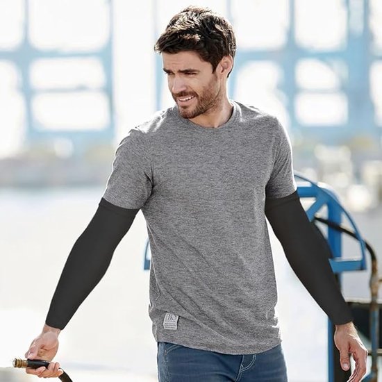 Cuffs - 2 pieces - sun protection cuffs - arm protectors - UV protection - black and white